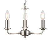 Deco Banyan 3 Light Pendant in Satin Nickel Finish with 50cm Faux Silk Shade in Black and Green Olive DK0072