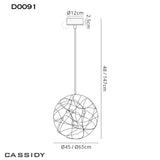 Deco Cassidy 6 Light Round Pendant Ceiling Fitting in Gold Finish D0091.