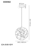 Deco Cassidy 6 Light Round Pendant Ceiling Fitting in Silver and Chrome Finish D0092