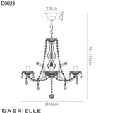 Deco Gabrielle 8 Light Chandelier With Acrylic Sconce and Glass Droplets in Mink Finish D0023