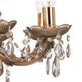 Deco Gabrielle 8 Light Chandelier With Acrylic Sconce and Glass Droplets in Mink Finish D0023