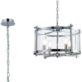 Deco Nolan Medium Pendant 4 Light in Polished Chrome and Glass D0089