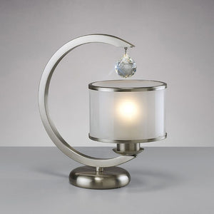 Diyas Lincoln 1 Light Table Lamp in Satin Nickel Finish IL31230