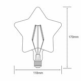 Luxram Classic Style LED Star E27 Dimmable 220-240V 4W 2100K, 120lm, Amber Finish, 3yrs Warranty 4600272 (3LT521K)