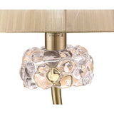 Mantra Loewe Single Lights Table Lamp Finished in Antique Brass With Soft Bronze Shades M4636AB/SB