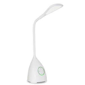 Reading Touch Dimmable Adjustable Table Lamp with Fan Finished in White, Rechargeable USB Charging Cable Included M5672