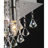 Deco Acton 5 Light Square Flush Ceiling Fitting in Polished Chrome and Prism Crystal D0146