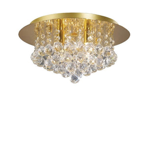 Deco D0004 Dahlia 4 Light Flush Ceiling Fitting in French Gold and Clear Crystal