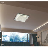 Deco D0069 Gina Ceiling, 28cm Square, Single Light Flush in Polished Chrome and Crystal Finish