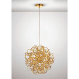 Deco Cassidy 6 Light Round Pendant Ceiling Fitting in Gold Finish D0091.