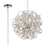 Deco D0092 Cassidy 6 Light Round Pendant Ceiling Fitting in Silver and Chrome Finish.