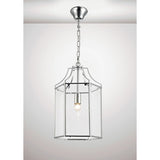 Deco Payton Single Light Hexagonal Pendant Lantern in Polished Chrome Finish and Clear Glass D0094