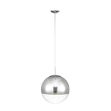 Deco D0125 Miranda 1 Light Medium Ball Pendant in Polished Chrome Finish With Mirrored and Clear Glass Globe