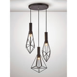 Deco D0139 Kristoff 3 Light Ceiling Pendant in Black Finish