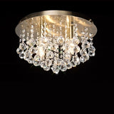 Deco Acton 4 Light Flush Ceiling Fitting in Antique Brass Finish and Sphere Crystal D0187