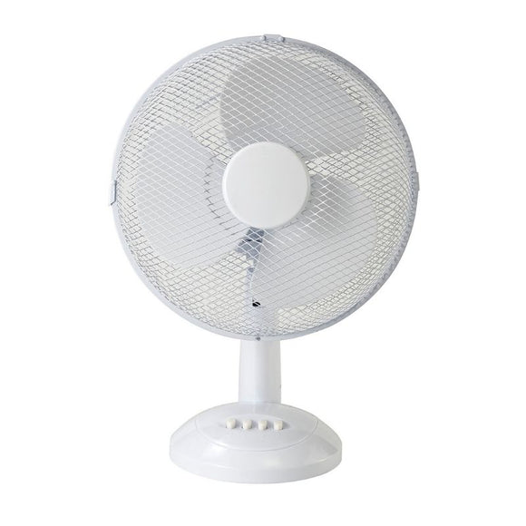 Deco D0433 Airo Speed Oscillating Desk Fan in White Finish.