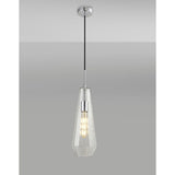 Deco D0601 Markus 1 Light Single Slim Cone Pendant in Polished Chrome Finish and Clear Glass