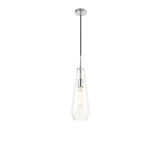 Deco D0601 Markus 1 Light Single Slim Cone Pendant in Polished Chrome Finish and Clear Glass