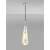 Deco D0602 Markus 1 Light Single Slim Cone Pendant in Polished Chrome Finish and Cognac