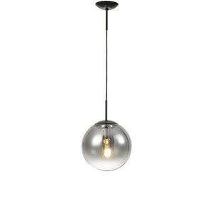 Deco D0706 Miranda 1 Light Small Ball Pendant in Black Finish With Matt Black and Smoke Fade Glass Globe