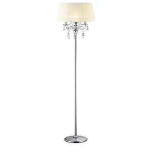 Diyas IL30063/CR Olivia 3 Lights Floor Lamp with Crystal and Polished Chrome Finish