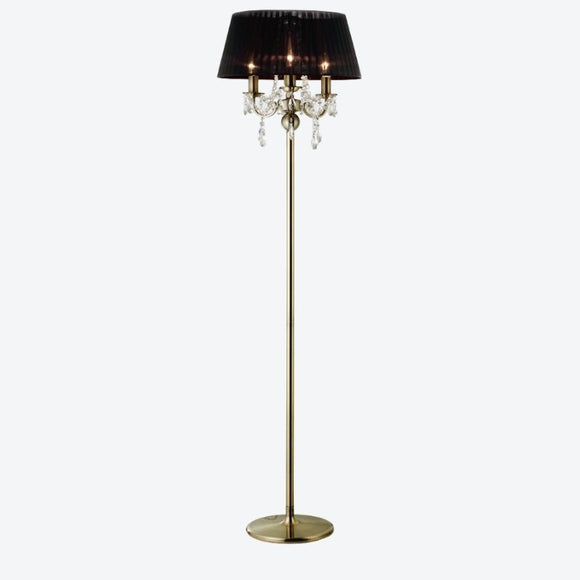 Floor Lamp in Dark Antique Brass