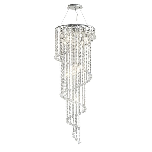 Diyas IL30098 Atla 9 Light Ceiling Fitting with Crystal and Polished Chrome