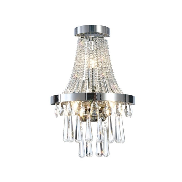 Diyas IL31434 Sophia 3 Light Wall Lamp in Polished Chrome and Crystal