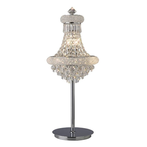 Diyas IL31443 Alexandra 5 Light Table Lamp in Polished Chrome and Crystal