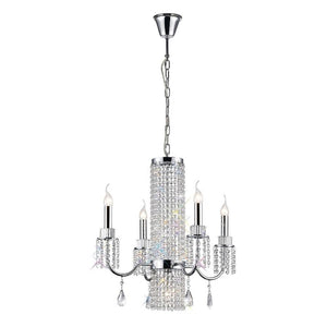 Diyas IL31542 Emily 5 Light Chandelier in Polished Chrome Finish and Crystal