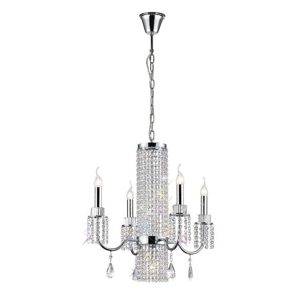 Diyas IL31542 Emily 5 Light Chandelier in Polished Chrome Finish and Crystal