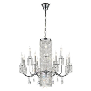 Diyas IL31544 Emily 13 Light Chandelier in Polished Chrome Finish and Crystal