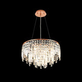 Diyas IL31714 Maddison 6 Light Round Pendant Finished in Rose Gold and Clear Crystal