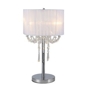 Diyas IL31749 Freida 3 Light Table Lamp in Polished Chrome Finish and Crystal