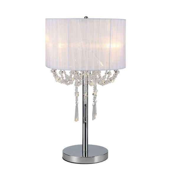 Diyas IL31749 Freida 3 Light Table Lamp in Polished Chrome Finish and Crystal