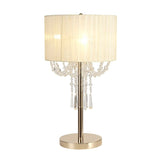 Diyas IL31759 Freida 3 Light Table Lamp in French Gold Finish and Crystal