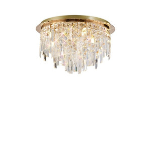 Diyas IL31811 Maddison 6 Light Round Ceiling Flush in French Gold Finish and Crystal