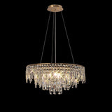 Diyas IL31816 Maddison 8 Light Round Pendant Finished in French Gold and Clear Crystal