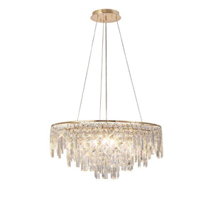 Diyas IL31816 Maddison 8 Light Round Pendant Finished in French Gold and Clear Crystal