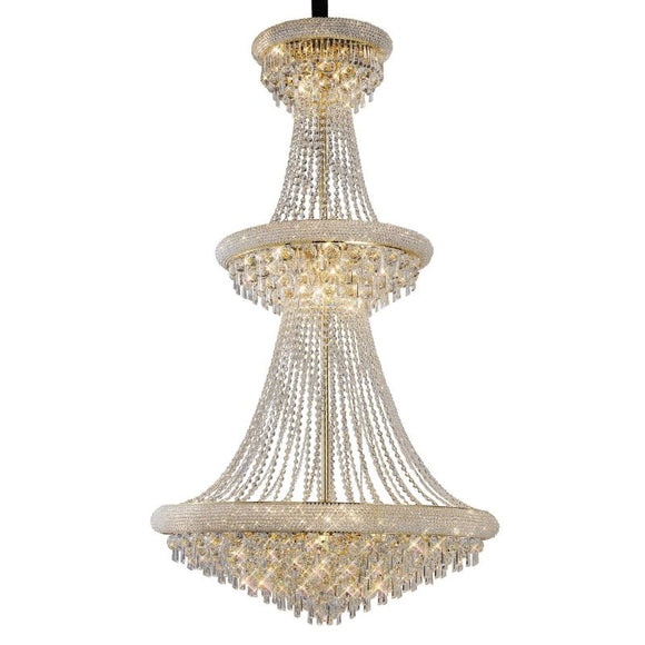 Diyas IL32114 Alexandra 3 Tier 29 Light Ceiling Pendant Finished in Gold and Crystal