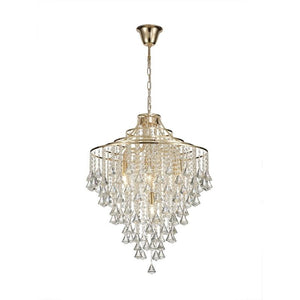 Diyas IL32772 Inina 7 Light Pendant in French Gold and Crystal