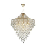 Diyas IL32773 Inina 9 Light Pendant in Crystal and French Gold Finish