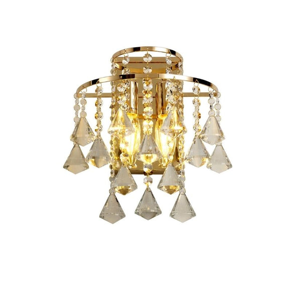 Diyas IL32774 Inina 2 Light Wall Lamp in French Gold and Crystal