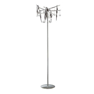 Diyas IL50418 Cygnet 6 Light Floor Lamp in Polished Chrome Finish with Black Glass and Crystal