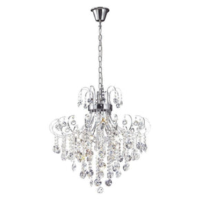 Diyas Rosina 7 Light Chandelier With Crystal Droplets Finished in Polished Chrome IL31056