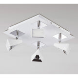 Filippo Square 4 Light LED Spotlight in Matt White and Polished Chrome Finish M8105/1