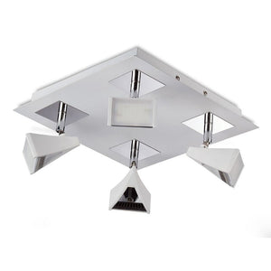 Filippo Square 4 Light LED Spotlight in Matt White and Polished Chrome Finish M8105/1