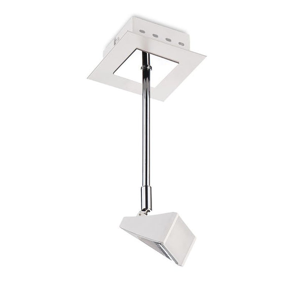 Filippo Telescopic Single Light Spotlight in Matt White and Polished Chrome Finish M8101/1