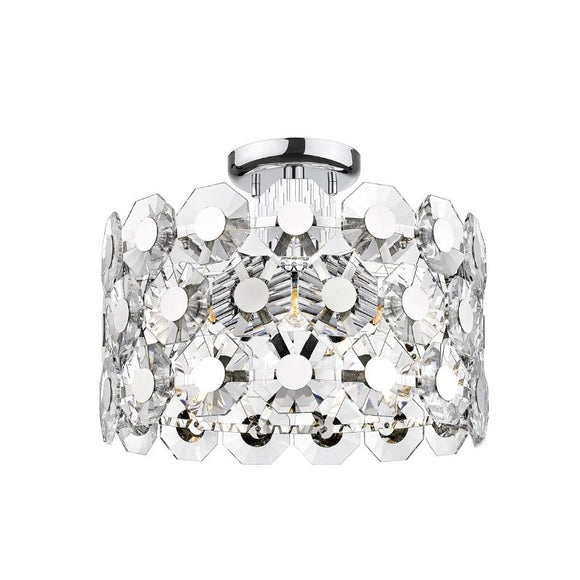 Impex Lighting IMP/A04/05/SF/CH Bahamas Semi Flush 5 Lights Ceiling Fitting with Crystals and Chrome Finish