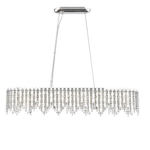 Impex Lighting Belize 10 Light Oblong Pendant with Crystals Finished in Chrome IMP/A02/10/OBL/CH